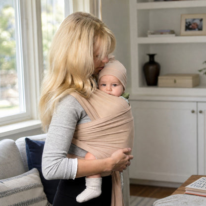 MomKoala Flexible - Kum Beji Wrap Sling Çocuk Taşıyıcı