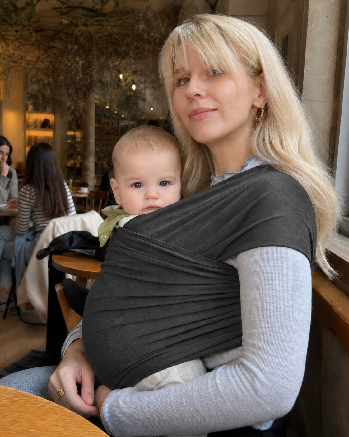 MomKoala Flexible - Füme Wrap Sling Çocuk Taşıyıcı