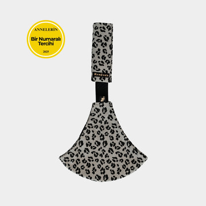 MomKoala Signature - Gri Leopar Yan Sling Çocuk Taşıyıcı