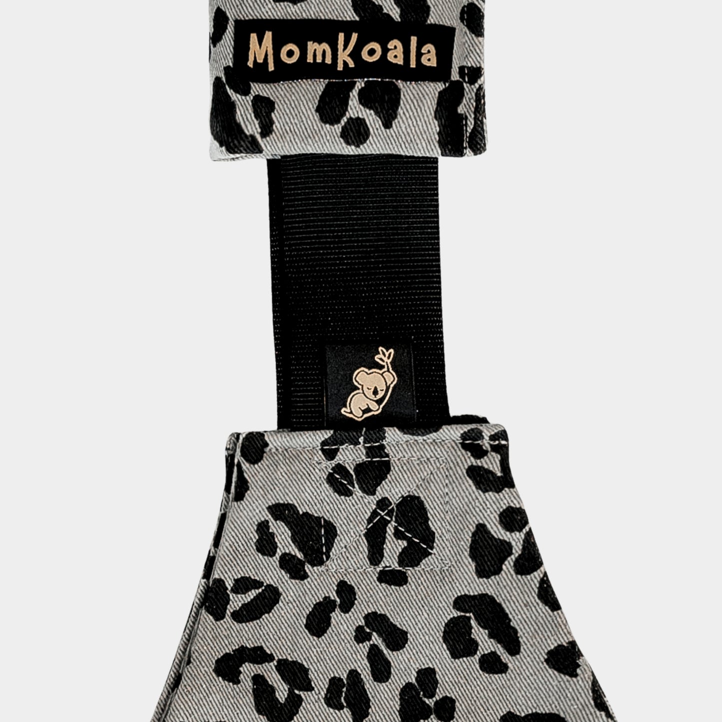 MomKoala Signature - Gri Leopar Yan Sling Çocuk Taşıyıcı