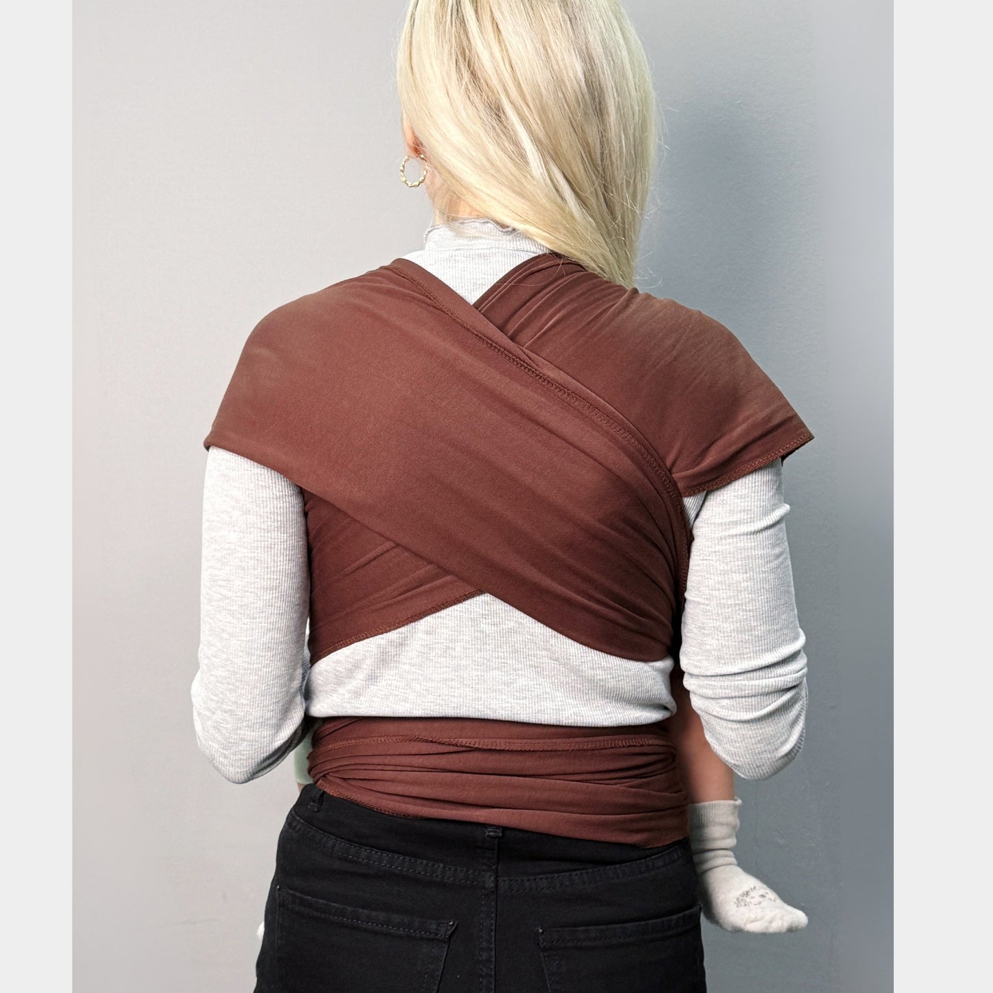 MomKoala Flexible - Kahverengi Wrap Sling Çocuk Taşıyıcı