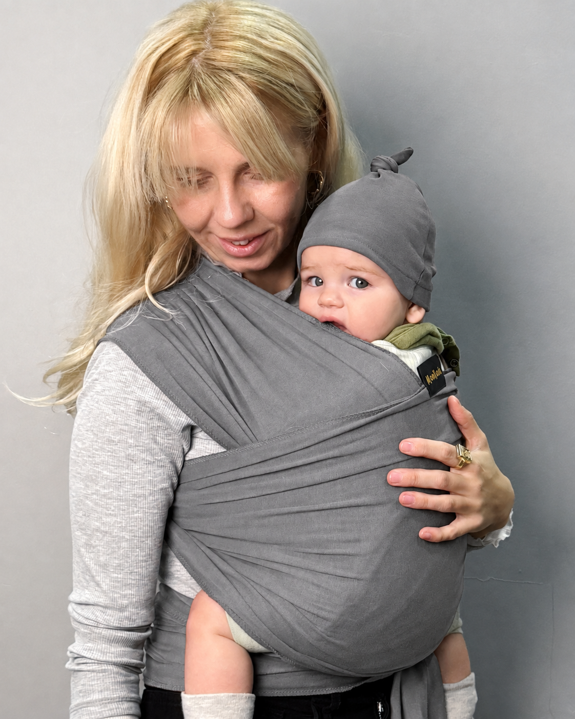 MomKoala Flexible - Gri Wrap Sling Çocuk Taşıyıcı
