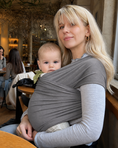 MomKoala Flexible - Gri Wrap Sling Çocuk Taşıyıcı