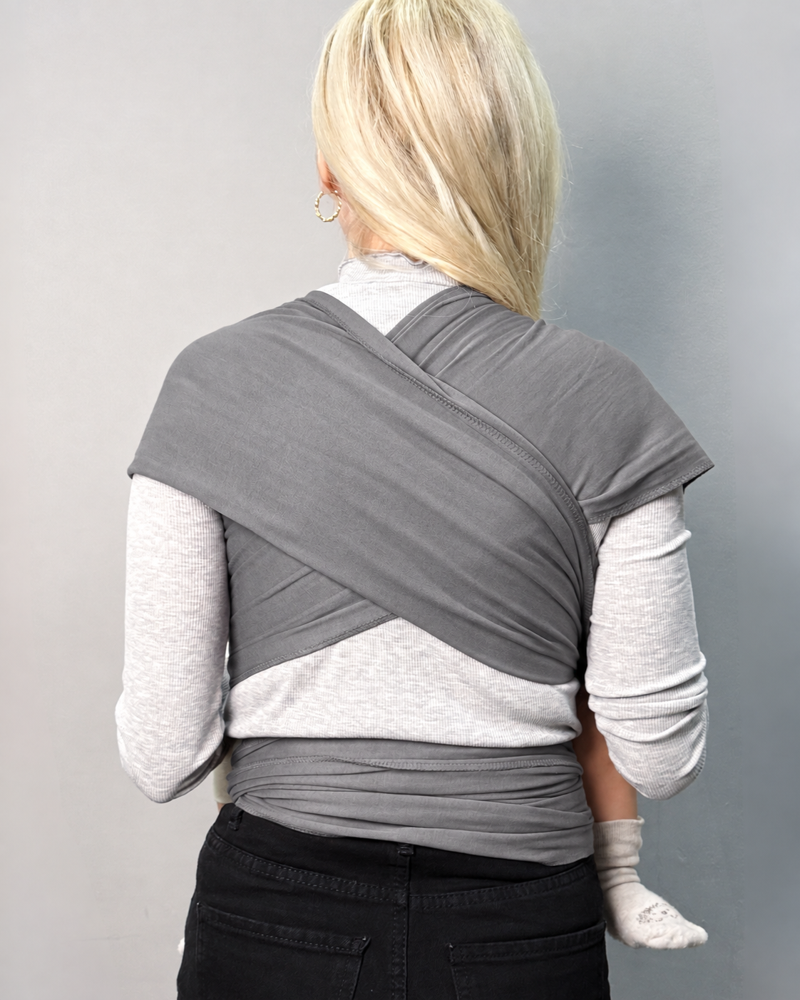 MomKoala Flexible - Gri Wrap Sling Çocuk Taşıyıcı